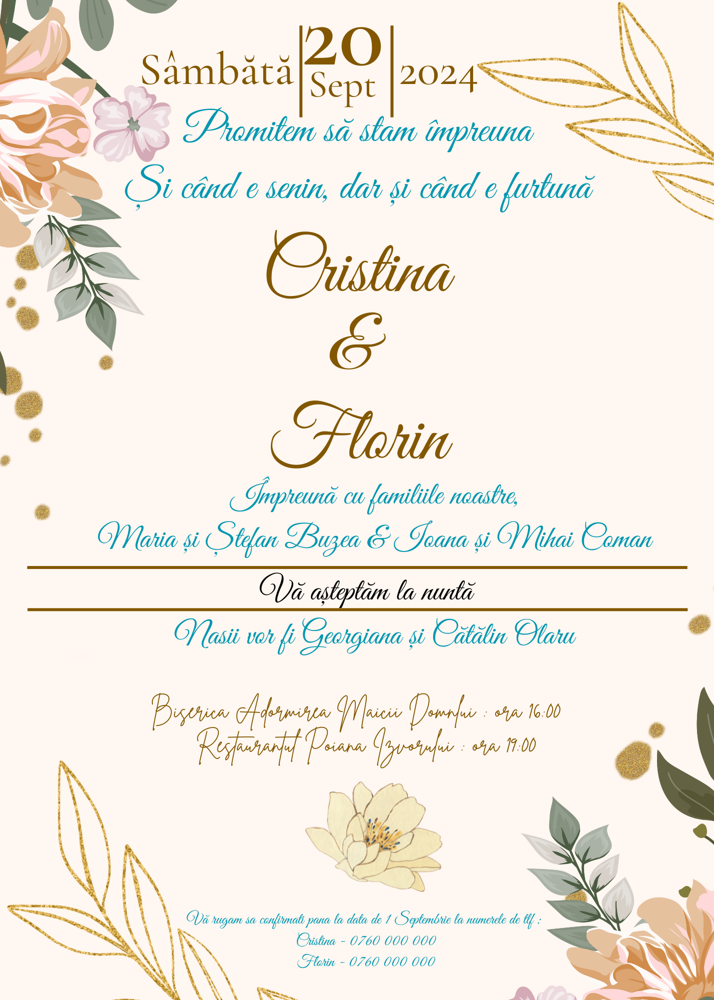 Invitatie Nunta Model 1 -- Digital - Online